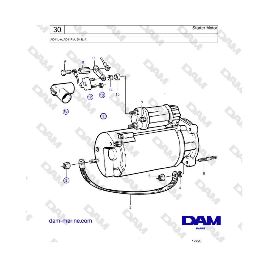 Volvo Penta AD41L-A, AD41P-A, D41L-A - Starter Motor