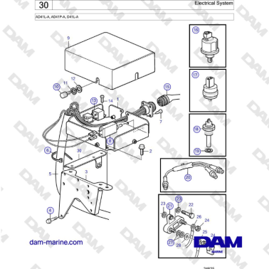 Volvo Penta AD41L-A, AD41P-A, D41L-A - Electrical System