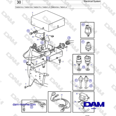 Volvo Penta TAMD41H-A, TAMD41H-B, TAMD41P-A, TAMD41L-A, TAMD41M-A, TMD41L-A - Electrical System