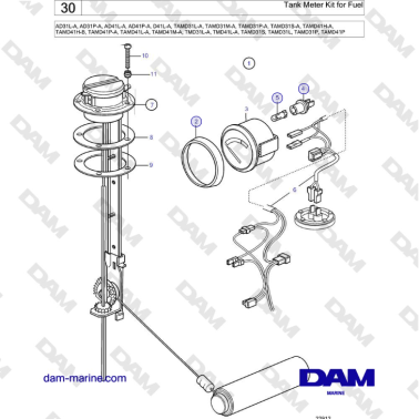 Volvo Penta AD31L/P / AD41L/P / D41L / TAMD31L/M/P/S / TAMD41H/M/L / TMD31L / TAMD41L - Tank Meter Kit for Fuel