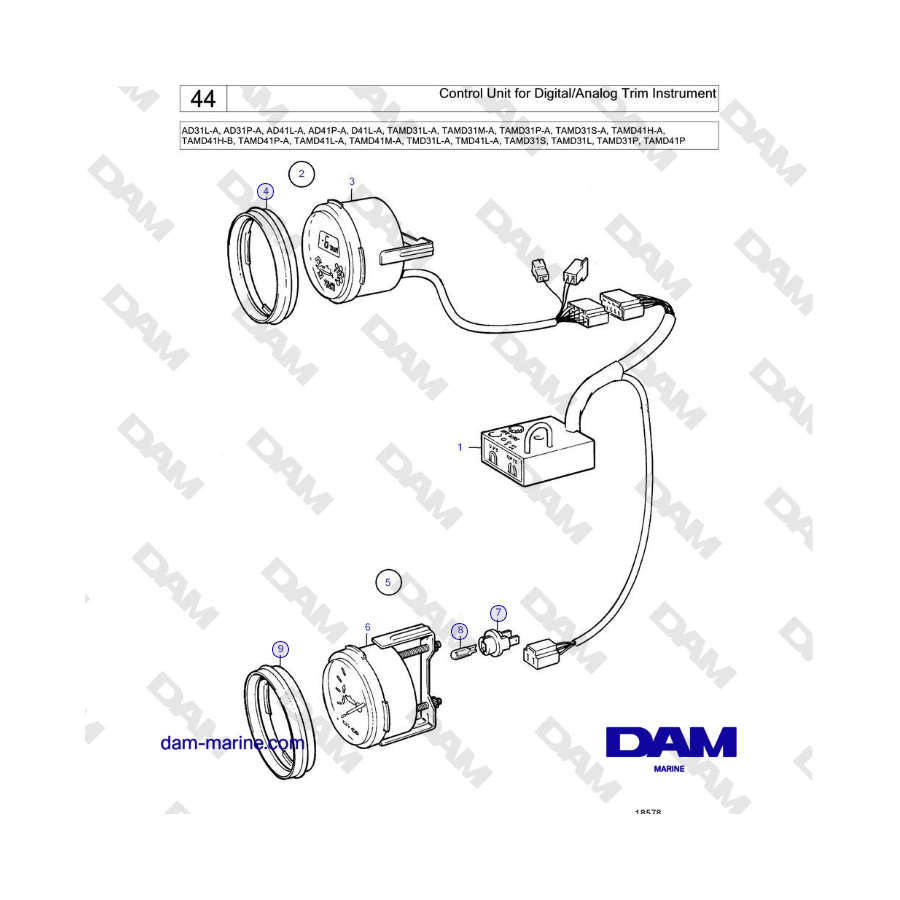 Volvo Penta AD31L/P / AD41L/P / D41L / TAMD31L/M/P/S / TAMD41H/M/L / TMD31L / TAMD41L - Control Unit for Digital/Analog