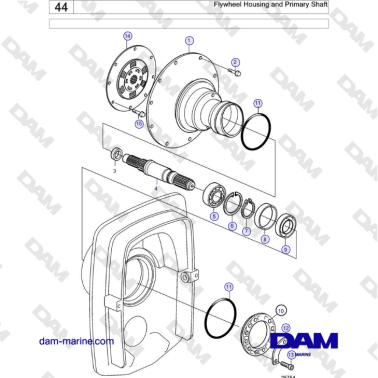 Volvo Penta AD31L/P / AD41L/P / D41L / TAMD31L/M/P/S / TAMD41H/M/L / TMD31L / TAMD41L - Flywheel Housing and Primary Shaft
