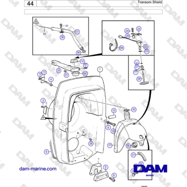 Volvo Penta AD31L/P / AD41L/P / D41L / TAMD31L/M/P/S / TAMD41H/M/L / TMD31L / TAMD41L - Transom Shield