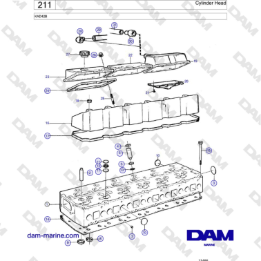 Volvo Penta KAD42B - Cylinder Head