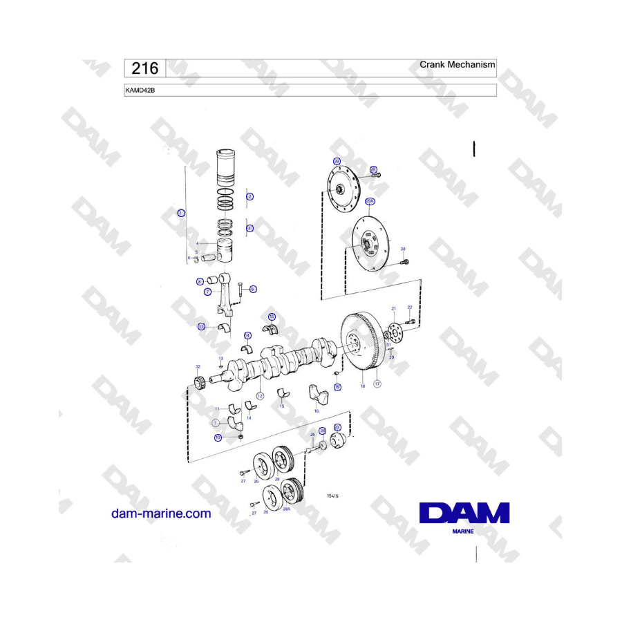 Volvo Penta KAMD42B - Crank Mechanism