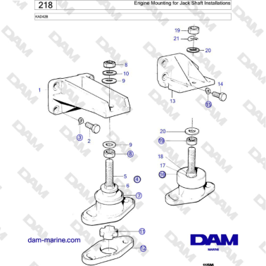 Volvo Penta KAD42B - Engine Mounting for Jack Shaft Installations