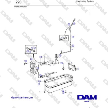 Volvo Penta KAD42B / KAMD42B - Lubricating system