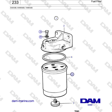 Volvo Penta KAD42B / KAMD42B / TAMD42B - Fuel Filter