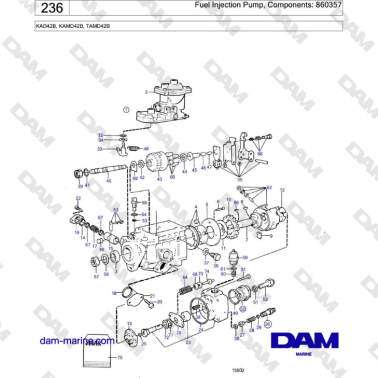 Volvo Penta KAD42B / KAMD42B / TAMD42B - Fuel Injection Pump, Components: 860357