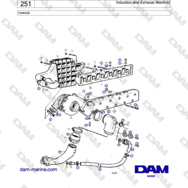 Volvo Penta TAMD42B - Induction and Exhaust Manifold