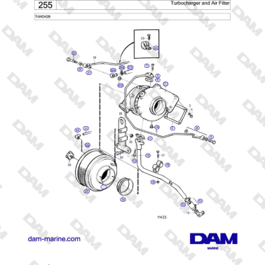 Volvo Penta TAMD42B - Turbocharger and Air Filter