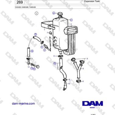 Volvo Penta KAD42B / KAMD42B / TAMD42B - Expansion Tank