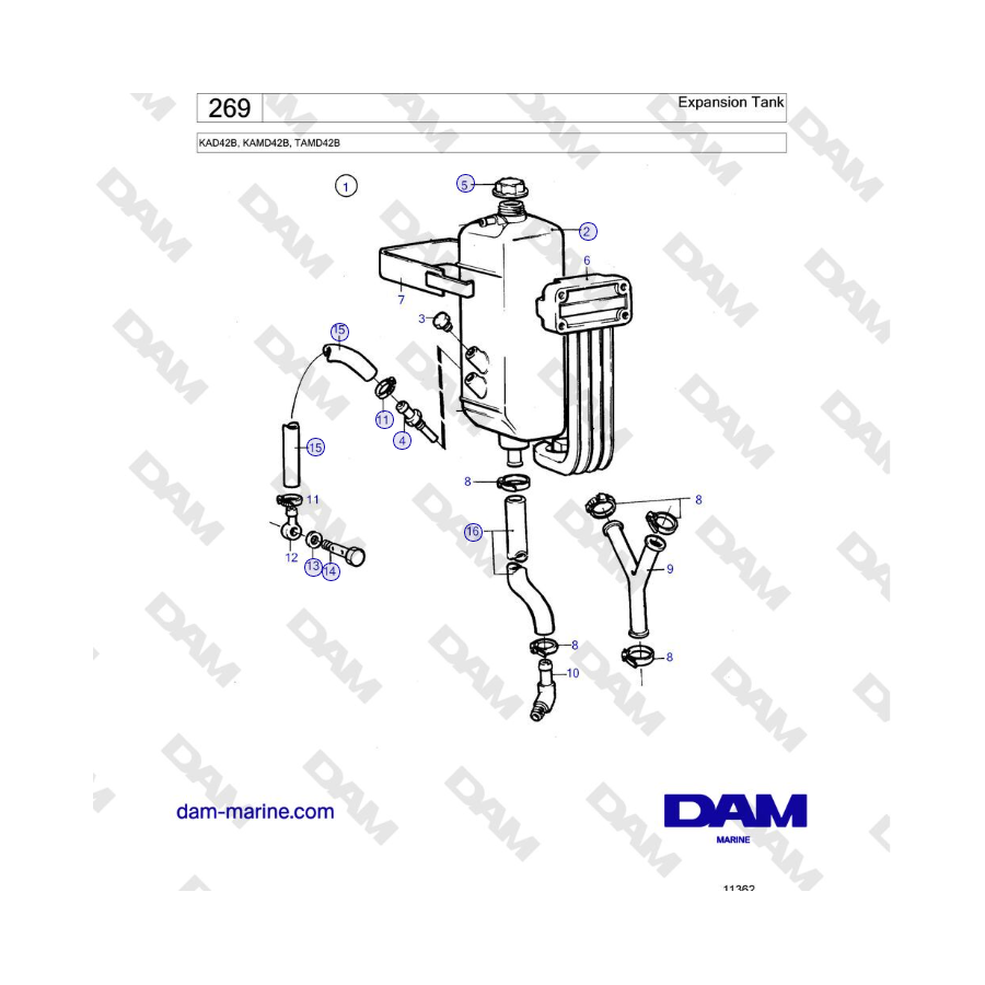 Volvo Penta KAD42B / KAMD42B / TAMD42B - Expansion Tank 