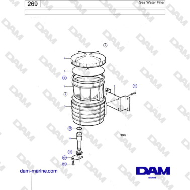 Volvo Penta KAD42B / KAMD42B / TAMD42B - Sea Water Filter