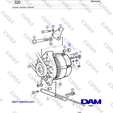 Volvo Penta KAD42B / KAMD42B / TAMD42B - Alternator
