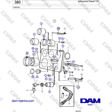 Volvo Penta TAMD42B - Instrument Panel 12V