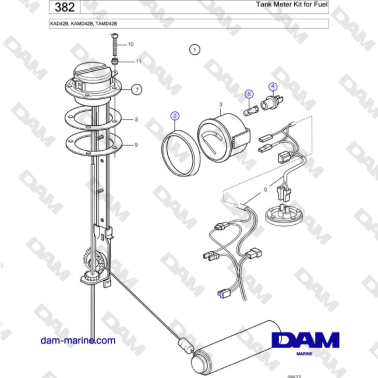 Volvo Penta KAD42B / KAMD42B / TAMD42B - Tank Meter Kit for Fuel