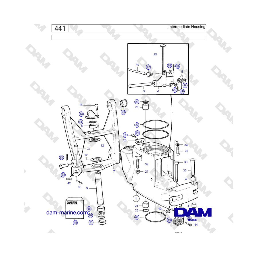 Volvo Penta KAD42B / KAMD42B / TAMD42B - Intermediate Housing