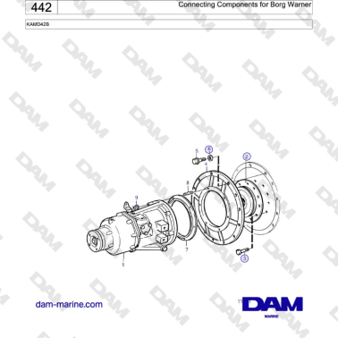 Volvo Penta KAMD42B - Connecting Components for Borg Warner
