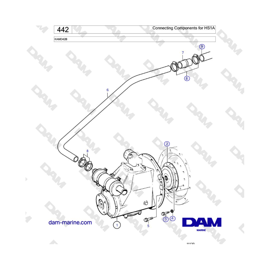 Volvo Penta KAMD42B - Componentes de conexión para HS1A