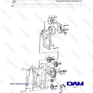 Volvo Penta MD6 - Timing Gear Cover and Gears: A