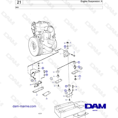 Volvo Penta MD6 - Engine Suspension: A