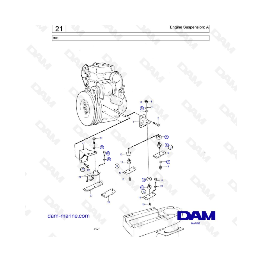 Volvo Penta MD6 - Engine Suspension: A