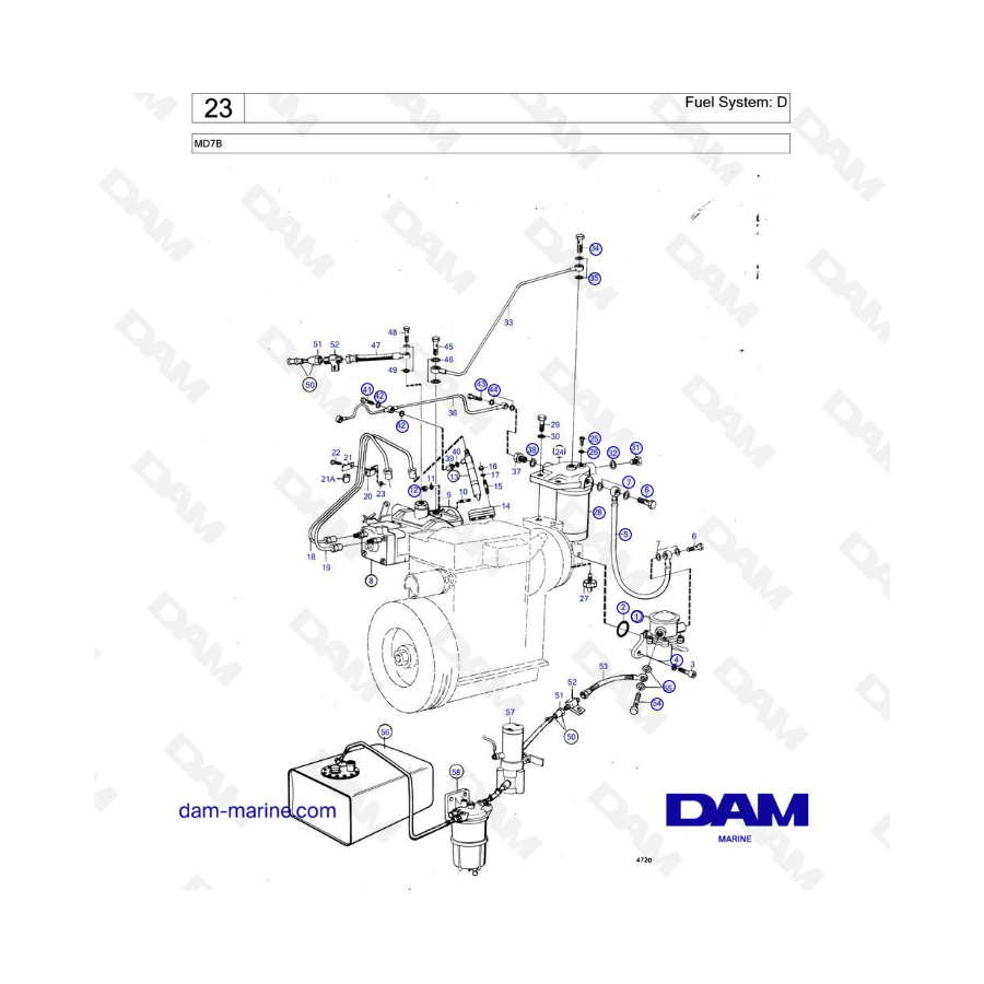 Volvo Penta MD7A - Fuel system: C
