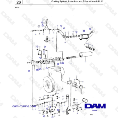 Volvo Penta MD7A - Cooling System, Induction- and Exhaust Manifold: C