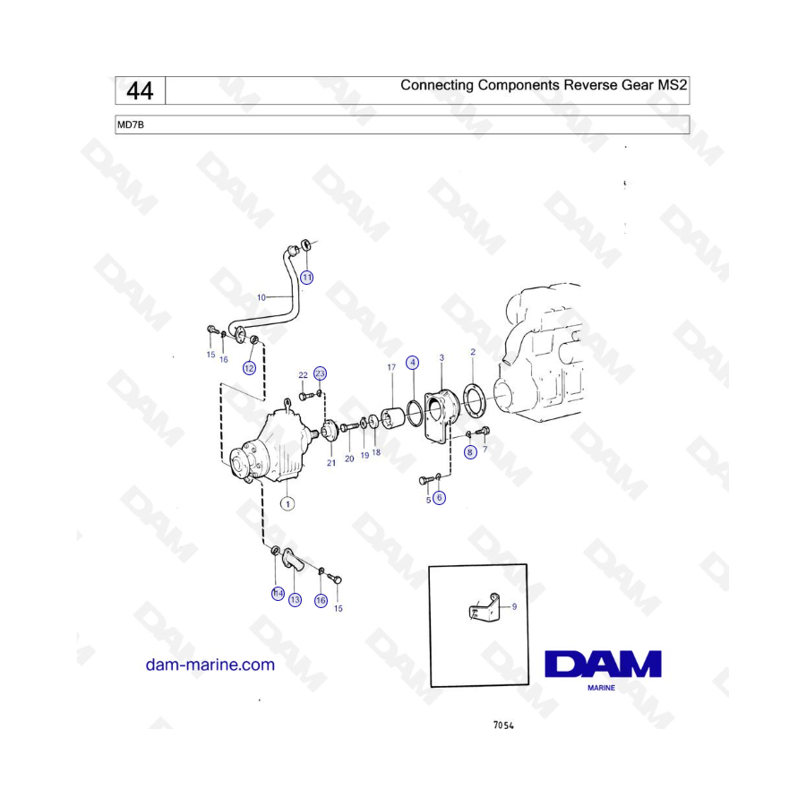 Volvo Penta MD7B - Connecting Components Reverse Gear MS2