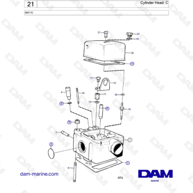 Volvo Penta MD17C - Cylinder Head: C