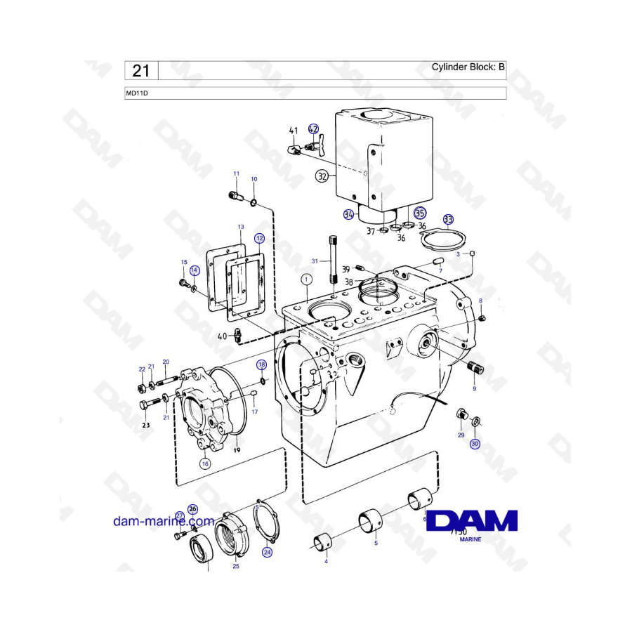 Volvo Penta MD11D - Cylinder Block: B