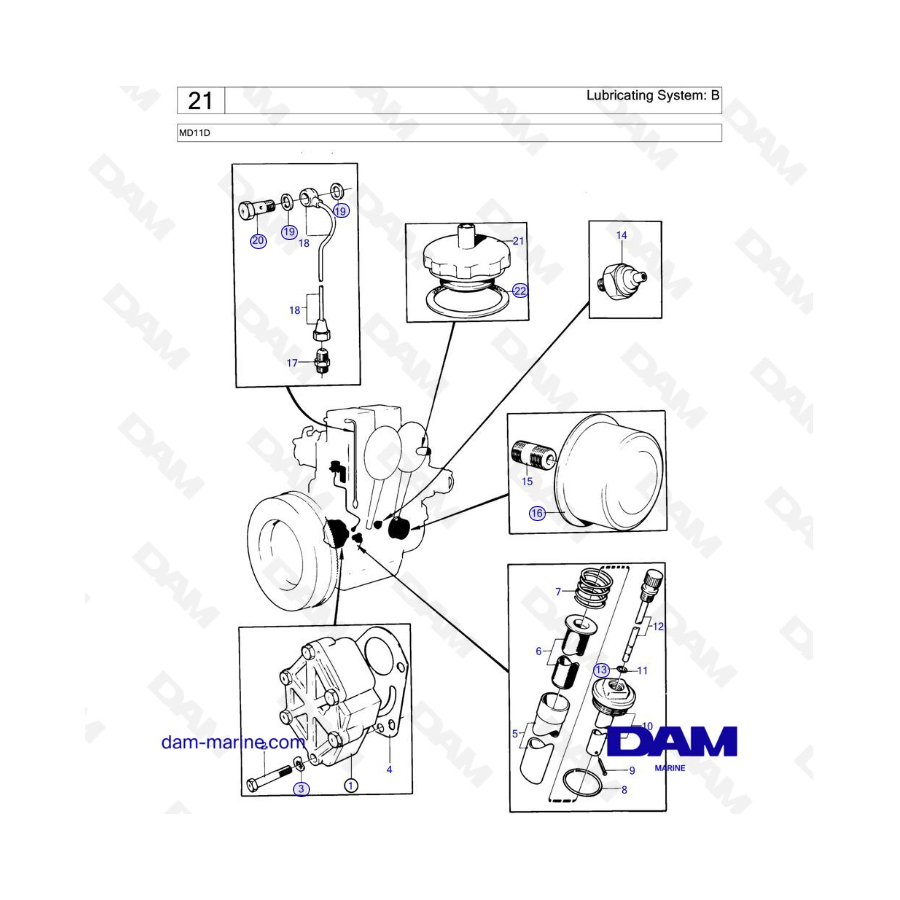 Volvo Penta MD11D - Lubricating System: B 
