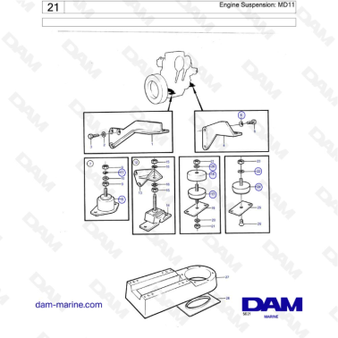 Volvo Penta MD11C / MD11D - Engine suspension