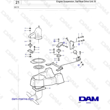 Volvo Penta MD17D - Engine Suspension, Sail Boat Drive Unit: B