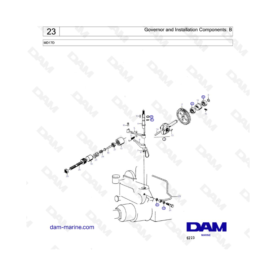 Volvo Penta MD17D - Governor and Installation Components: B