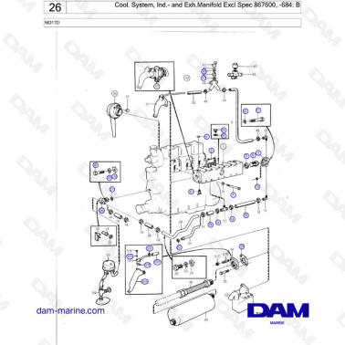 Volvo Penta MD17D - Cool. System, Ind.- and Exh.Manifold Excl Spec 867600, -684: B