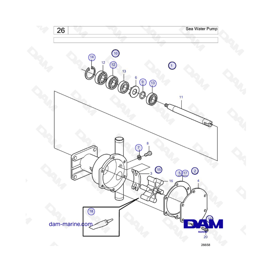 Volvo Penta MD11 / MD17 - Sea Water Pump