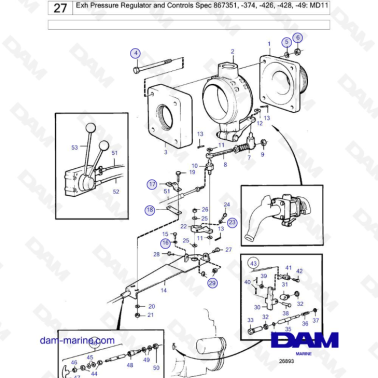 Volvo Penta MD11 - Exh Pressure Regulator and Controls Spec 867351, -374, -426, -428, -49: MD11