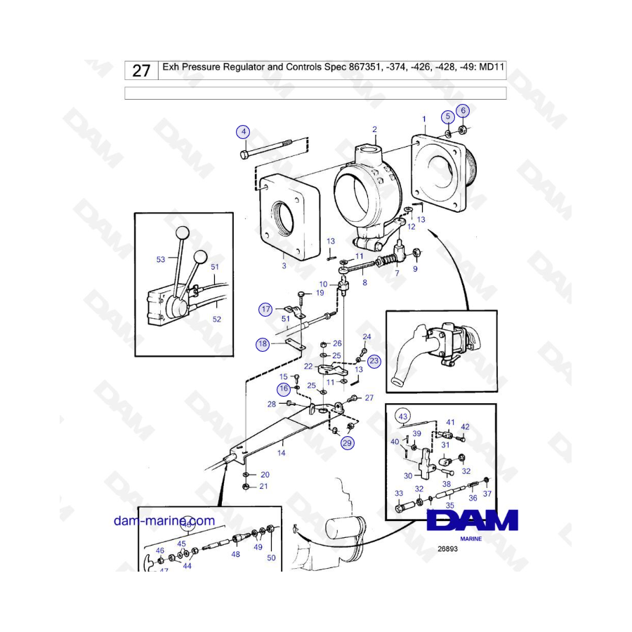 Volvo Penta MD11 - Exh Pressure Regulator and Controls Spec 867351, -374, -426, -428, -49: MD11