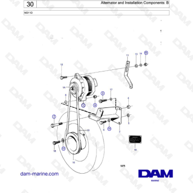Volvo Penta MD11D - Alternator and Installation Components: B