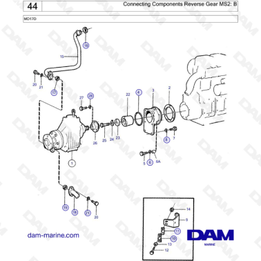 Volvo Penta MD17D - Connecting Components Reverse Gear MS2: B