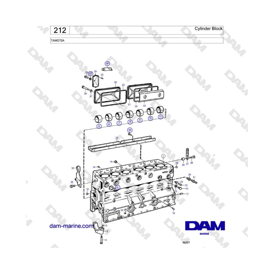 Volvo Penta TAMD72 - Cylinder Block