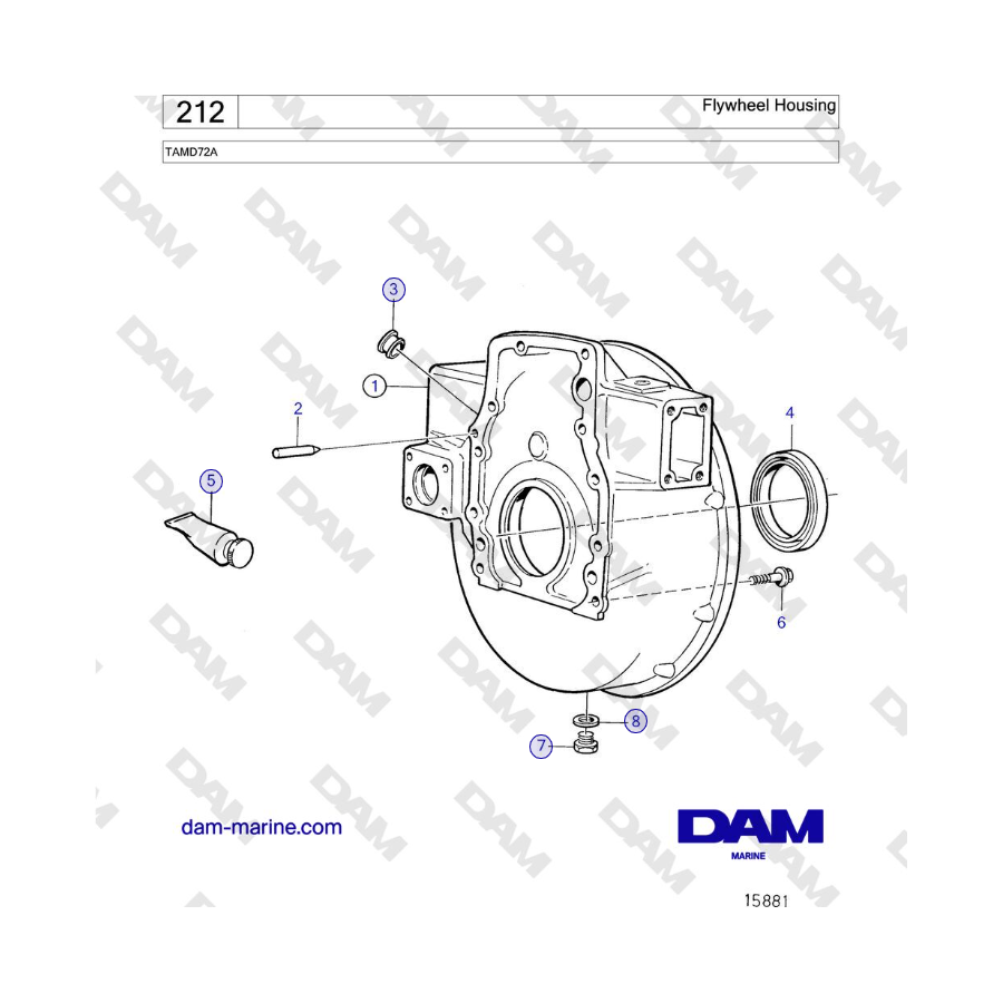 Volvo Penta TAMD72 - Flywheel Housing