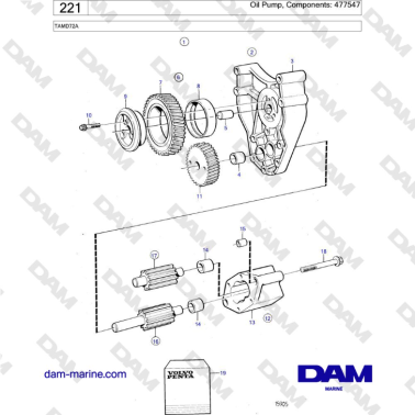 Volvo Penta TAMD72 - Oil Pump, Components: 477547