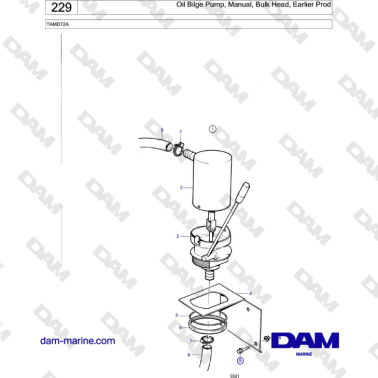Volvo Penta TAMD72 - Oil Bilge Pump, Manual, Bulk Head, Earlier Prod