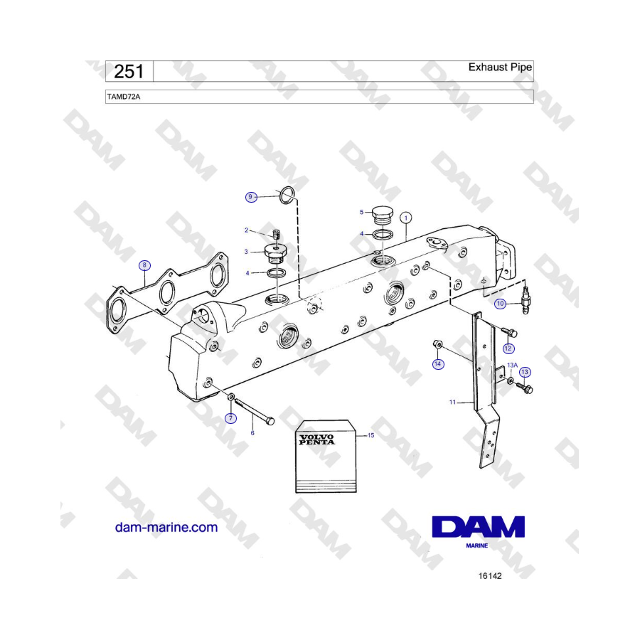 Volvo Penta TAMD72A - Exhaust Pipe