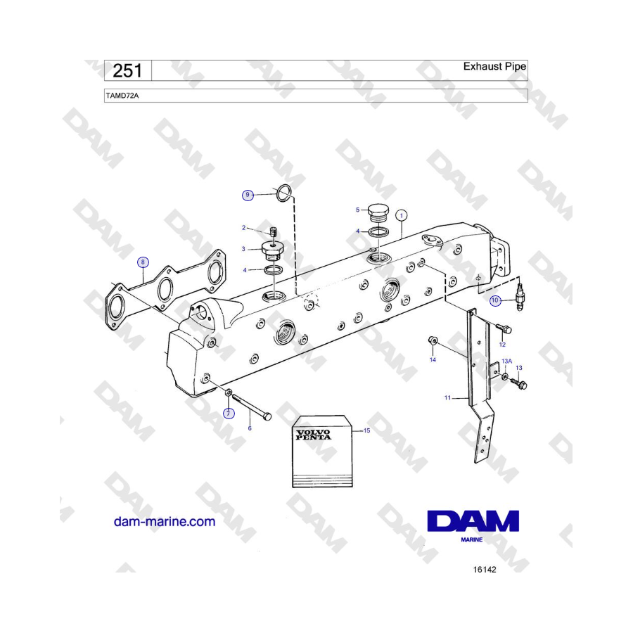 Volvo Penta TAMD72A - Exhaust Pipe 