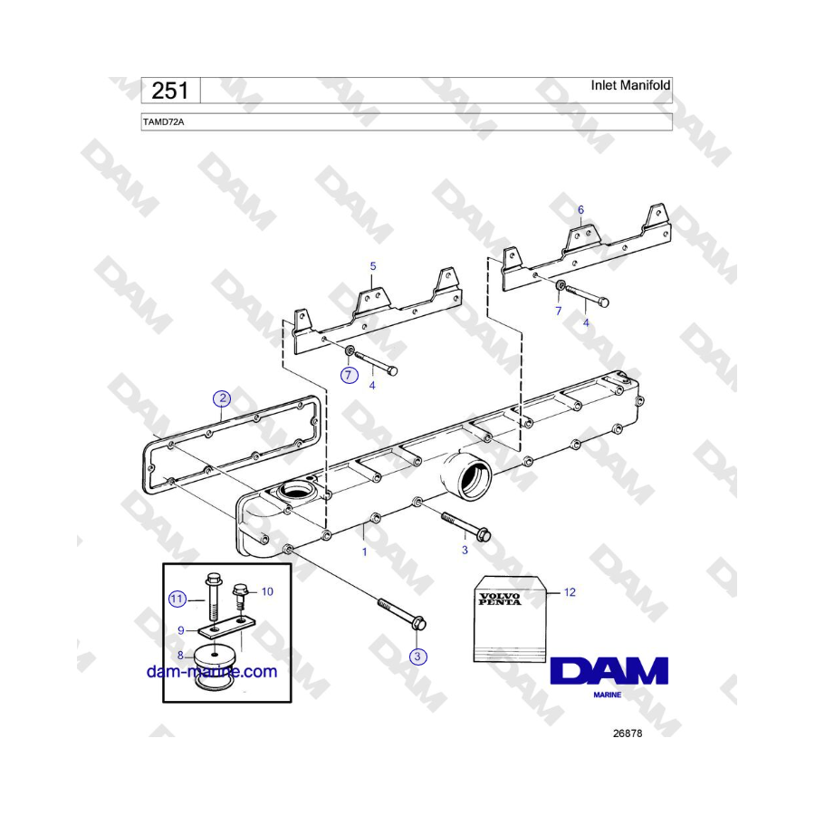 Volvo Penta TAMD72A - Inlet Manifold 