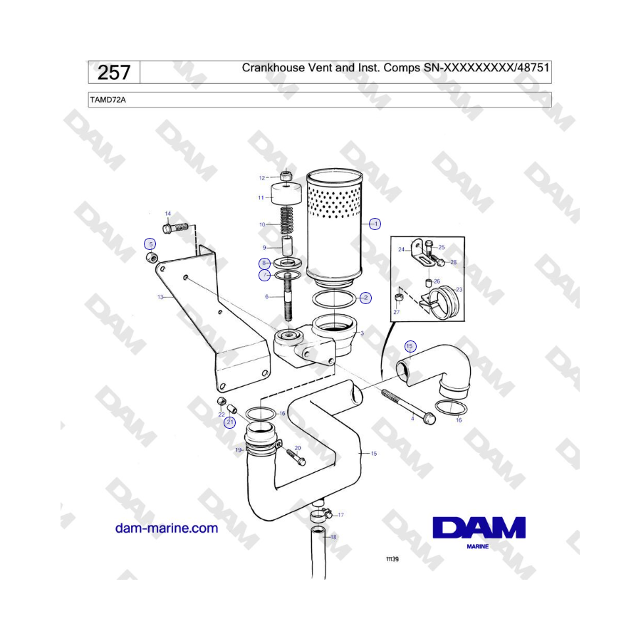 Volvo Penta TAMD72A - Crankhouse Vent and Inst Comps.
